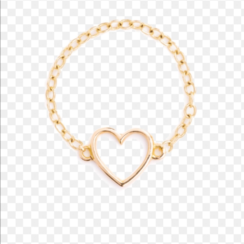 Mejuri Jewelry 18k gold heart shape chain ring